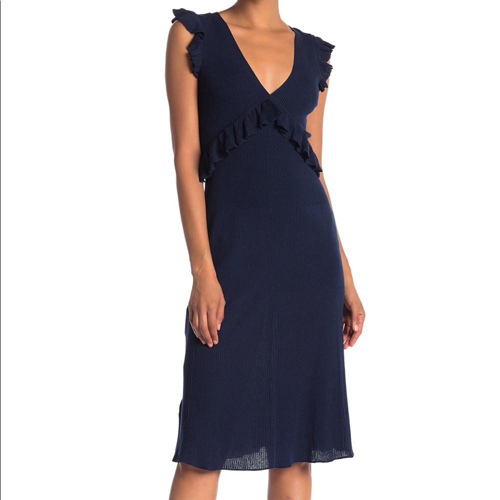 BCBG Max Azria Ruffle-Trimmed Sweater Dress